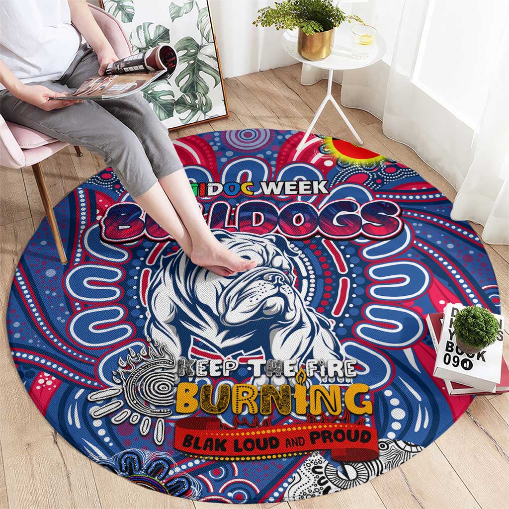 Western Bulldogs NAIDOC Week 2024 Round Carpet Mascot Football