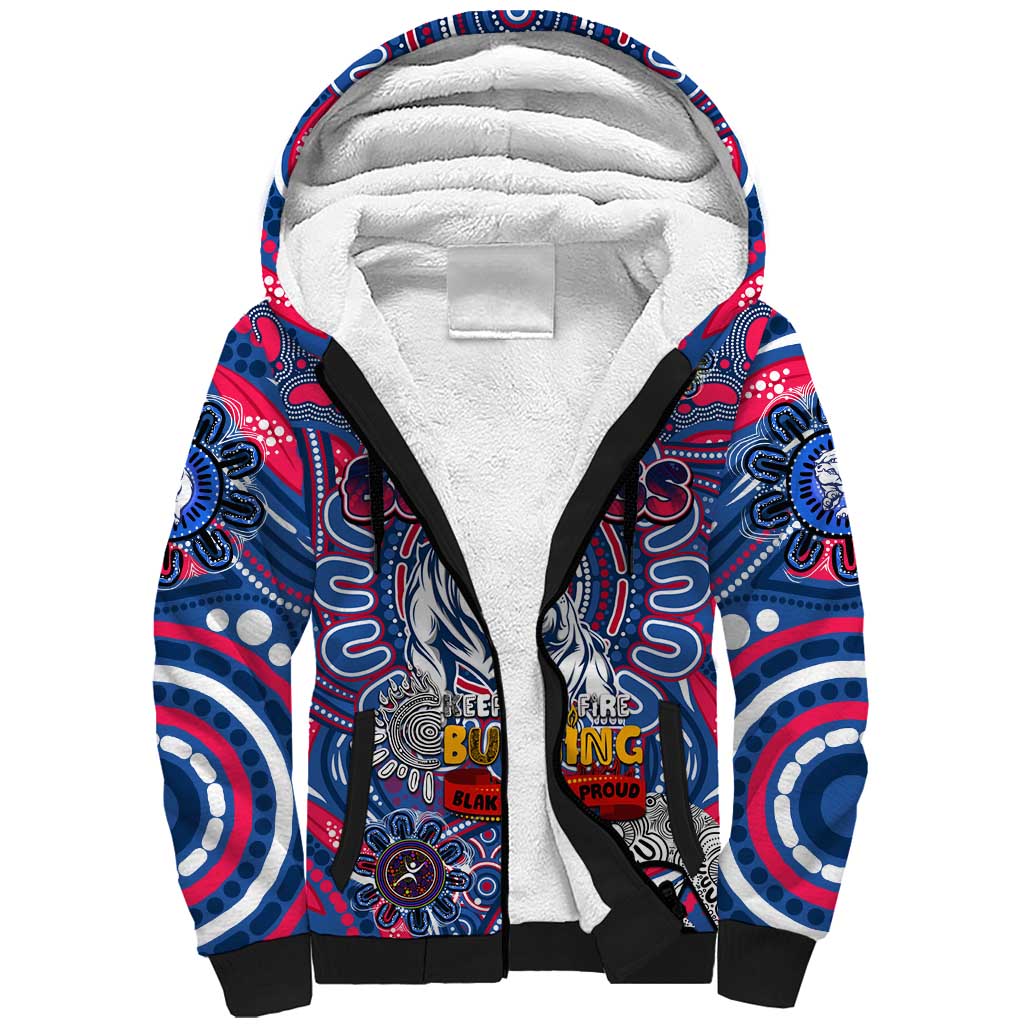Custom Western Bulldogs NAIDOC Week 2024 Sherpa Hoodie Mascot Football