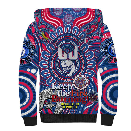Custom Western Bulldogs NAIDOC Week 2024 Sherpa Hoodie Mascot Football
