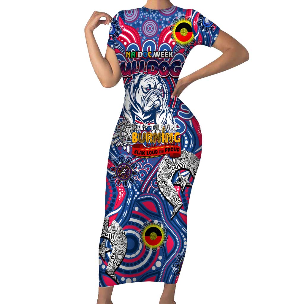 Custom Western Bulldogs NAIDOC Week 2024 Short Sleeve Bodycon Dress Mascot Football