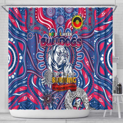 Western Bulldogs NAIDOC Week 2024 Shower Curtain Mascot Football