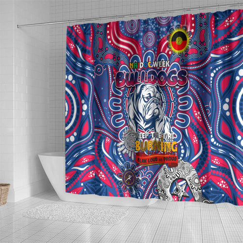 Western Bulldogs NAIDOC Week 2024 Shower Curtain Mascot Football