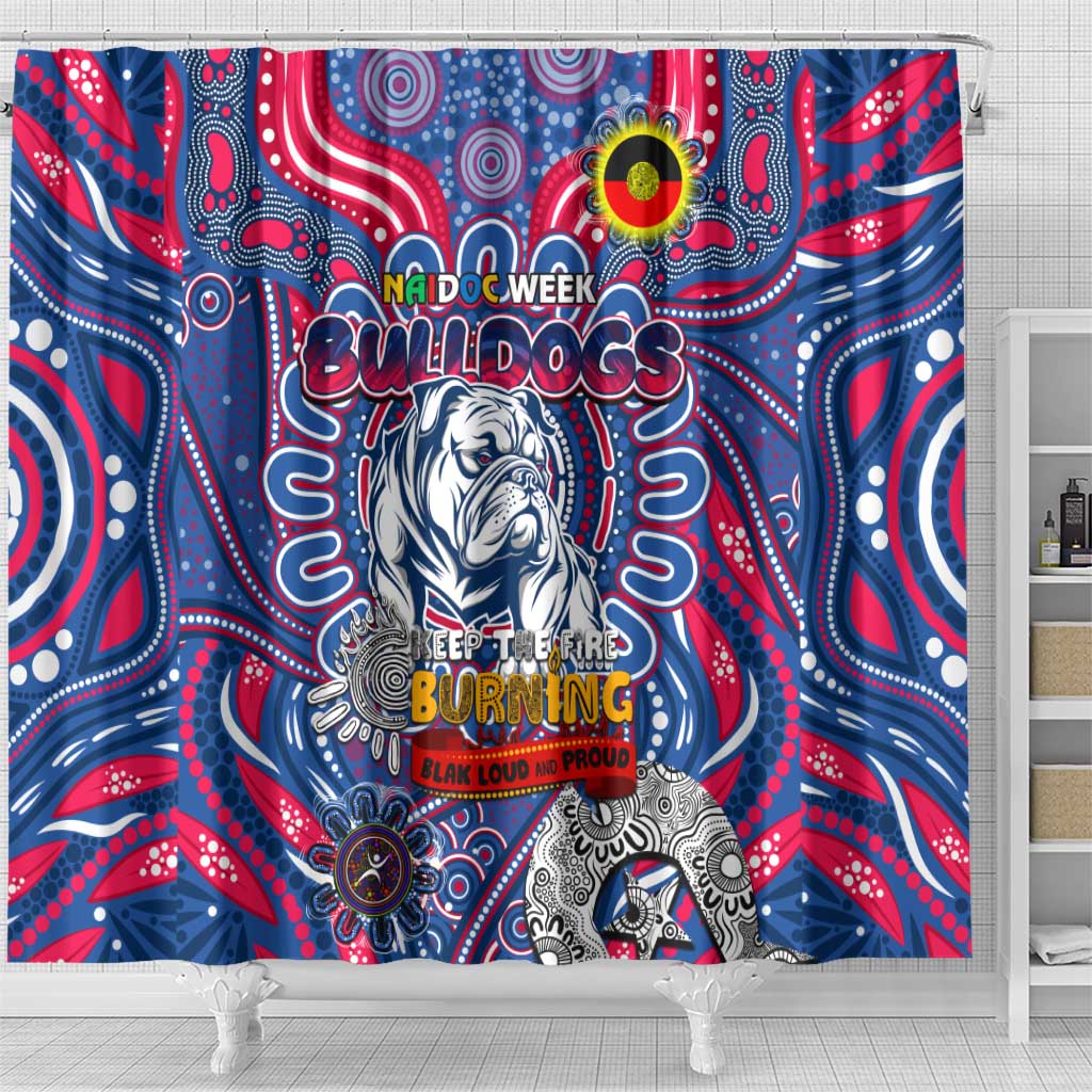 Western Bulldogs NAIDOC Week 2024 Shower Curtain Mascot Football