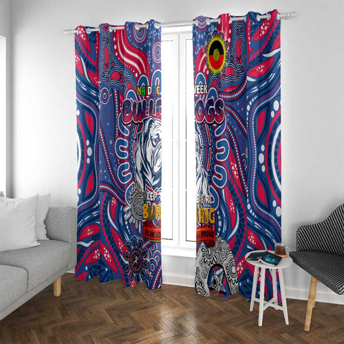Western Bulldogs NAIDOC Week 2024 Window Curtain Mascot Football