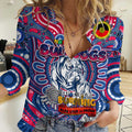 Custom Western Bulldogs NAIDOC Week 2024 Women Casual Shirt Mascot Football
