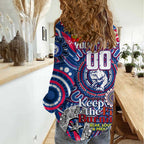 Custom Western Bulldogs NAIDOC Week 2024 Women Casual Shirt Mascot Football