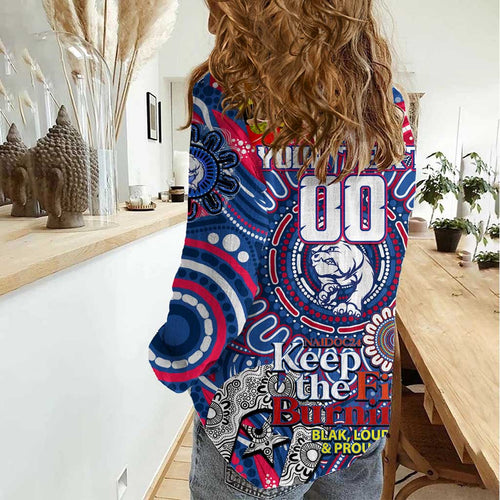 Custom Western Bulldogs NAIDOC Week 2024 Women Casual Shirt Mascot Football