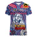 Custom Western Bulldogs NAIDOC Week 2024 Women V-Neck T-Shirt Mascot Football