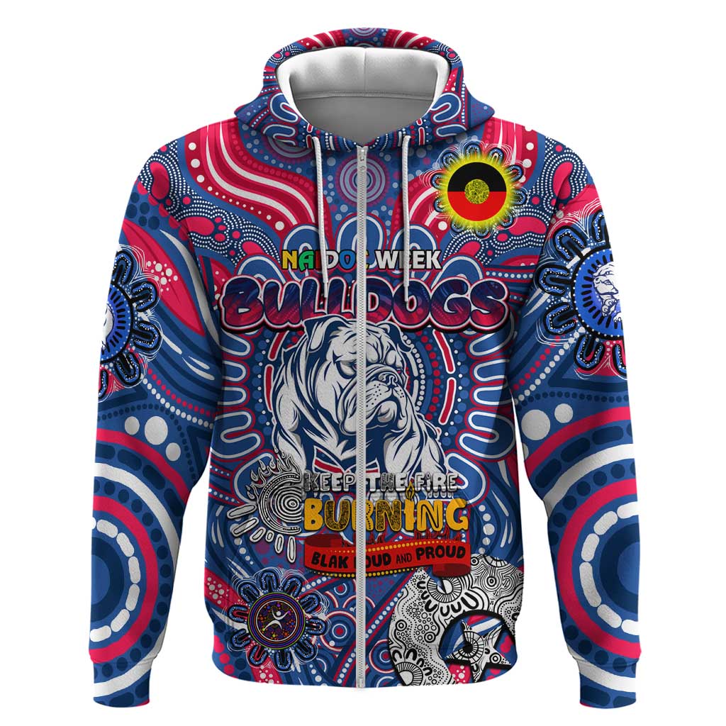 Custom Western Bulldogs NAIDOC Week 2024 Zip Hoodie Mascot Football