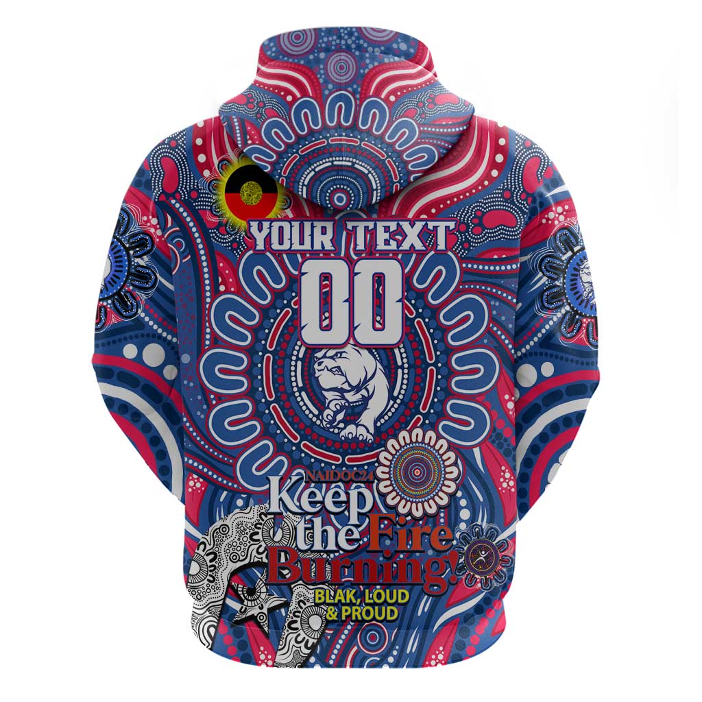 Custom Western Bulldogs NAIDOC Week 2024 Zip Hoodie Mascot Football