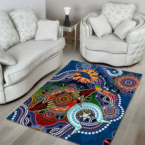 Custom NAIDOC Week 2024 Adelaide Crows Area Rug Australia Aboriginal Dot Painting