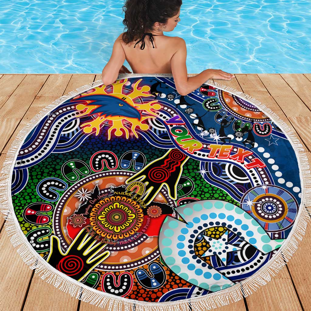 Custom NAIDOC Week 2024 Adelaide Crows Beach Blanket Australia Aboriginal Dot Painting