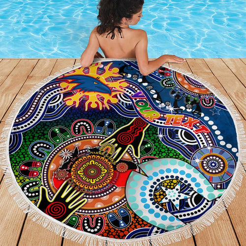 Custom NAIDOC Week 2024 Adelaide Crows Beach Blanket Australia Aboriginal Dot Painting