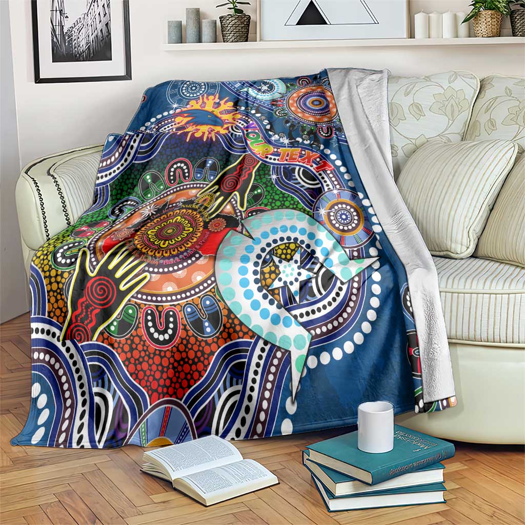 Custom NAIDOC Week 2024 Adelaide Crows Blanket Australia Aboriginal Dot Painting