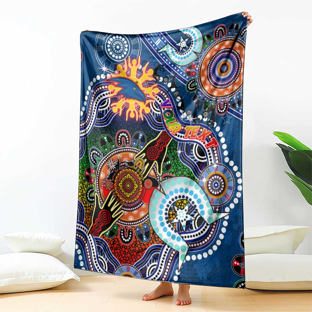 Custom NAIDOC Week 2024 Adelaide Crows Blanket Australia Aboriginal Dot Painting
