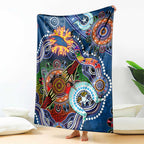 Custom NAIDOC Week 2024 Adelaide Crows Blanket Australia Aboriginal Dot Painting