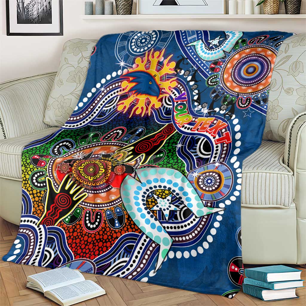 Custom NAIDOC Week 2024 Adelaide Crows Blanket Australia Aboriginal Dot Painting
