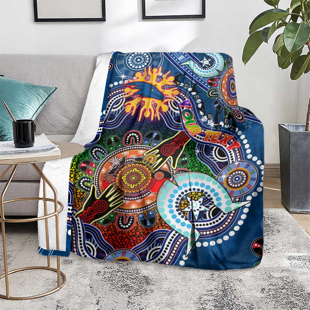 Custom NAIDOC Week 2024 Adelaide Crows Blanket Australia Aboriginal Dot Painting