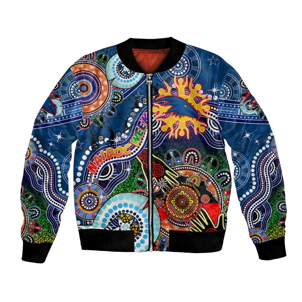 Custom NAIDOC Week 2024 Adelaide Crows Bomber Jacket Australia Aboriginal Dot Painting