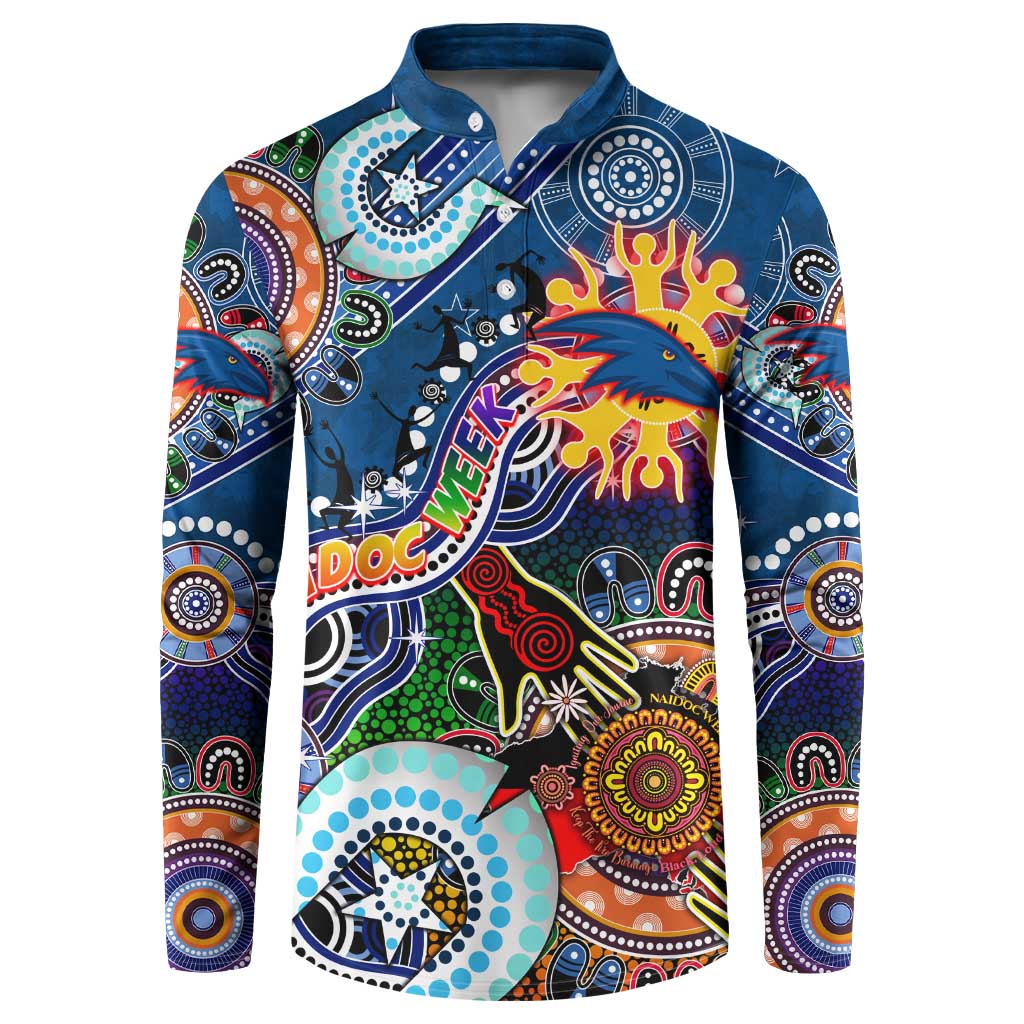 Custom NAIDOC Week 2024 Adelaide Crows Button Sweatshirt Australia Aboriginal Dot Painting
