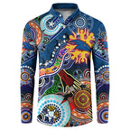 Custom NAIDOC Week 2024 Adelaide Crows Button Sweatshirt Australia Aboriginal Dot Painting