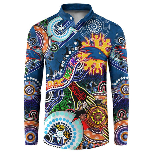 Custom NAIDOC Week 2024 Adelaide Crows Button Sweatshirt Australia Aboriginal Dot Painting