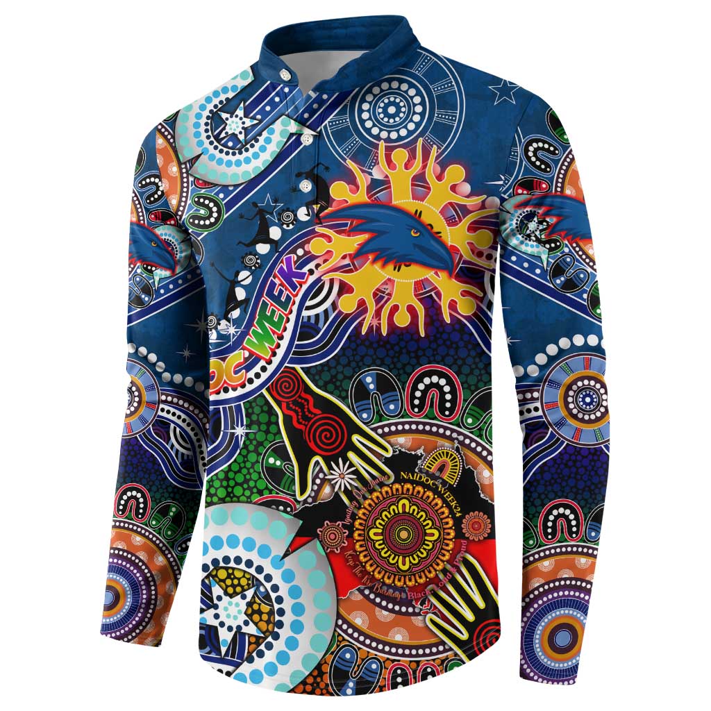 Custom NAIDOC Week 2024 Adelaide Crows Button Sweatshirt Australia Aboriginal Dot Painting