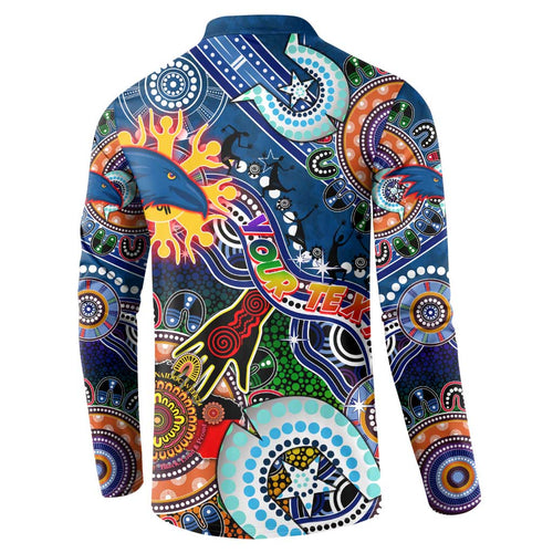 Custom NAIDOC Week 2024 Adelaide Crows Button Sweatshirt Australia Aboriginal Dot Painting