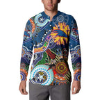 Custom NAIDOC Week 2024 Adelaide Crows Button Sweatshirt Australia Aboriginal Dot Painting