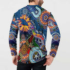 Custom NAIDOC Week 2024 Adelaide Crows Button Sweatshirt Australia Aboriginal Dot Painting