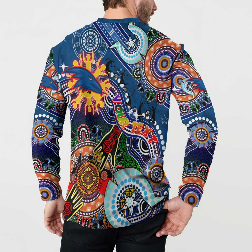 Custom NAIDOC Week 2024 Adelaide Crows Button Sweatshirt Australia Aboriginal Dot Painting