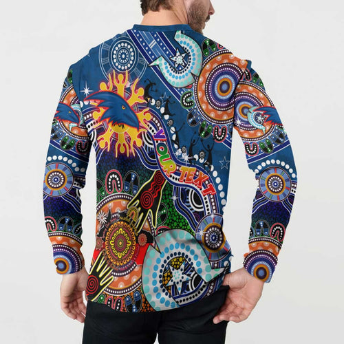 Custom NAIDOC Week 2024 Adelaide Crows Button Sweatshirt Australia Aboriginal Dot Painting