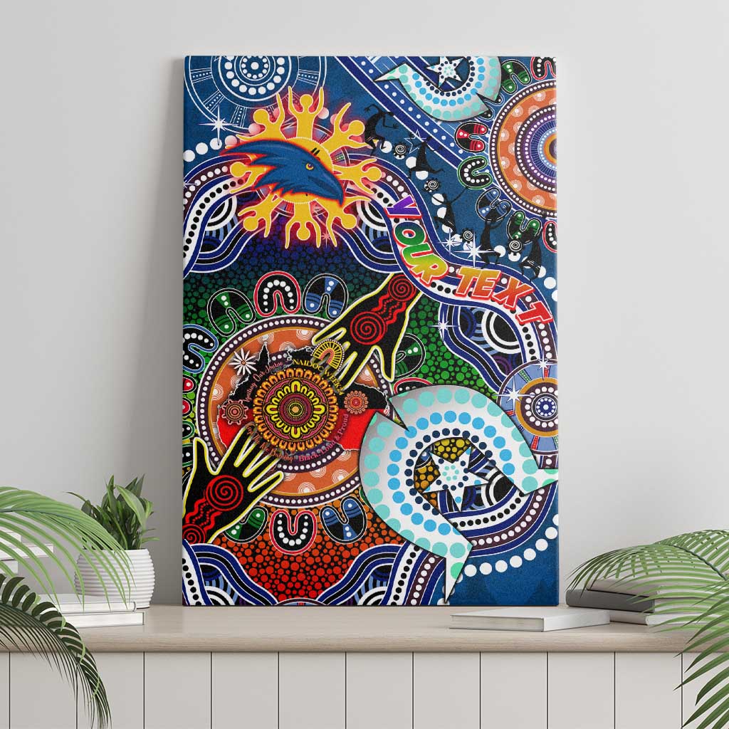 Custom NAIDOC Week 2024 Adelaide Crows Canvas Wall Art Australia Aboriginal Dot Painting