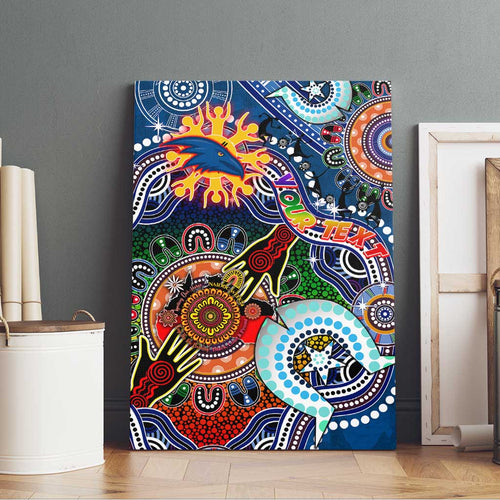 Custom NAIDOC Week 2024 Adelaide Crows Canvas Wall Art Australia Aboriginal Dot Painting