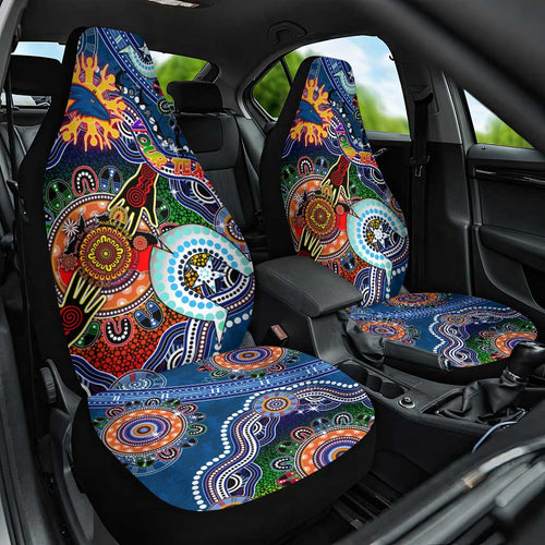 Custom NAIDOC Week 2024 Adelaide Crows Car Seat Cover Australia Aboriginal Dot Painting
