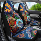 Custom NAIDOC Week 2024 Adelaide Crows Car Seat Cover Australia Aboriginal Dot Painting