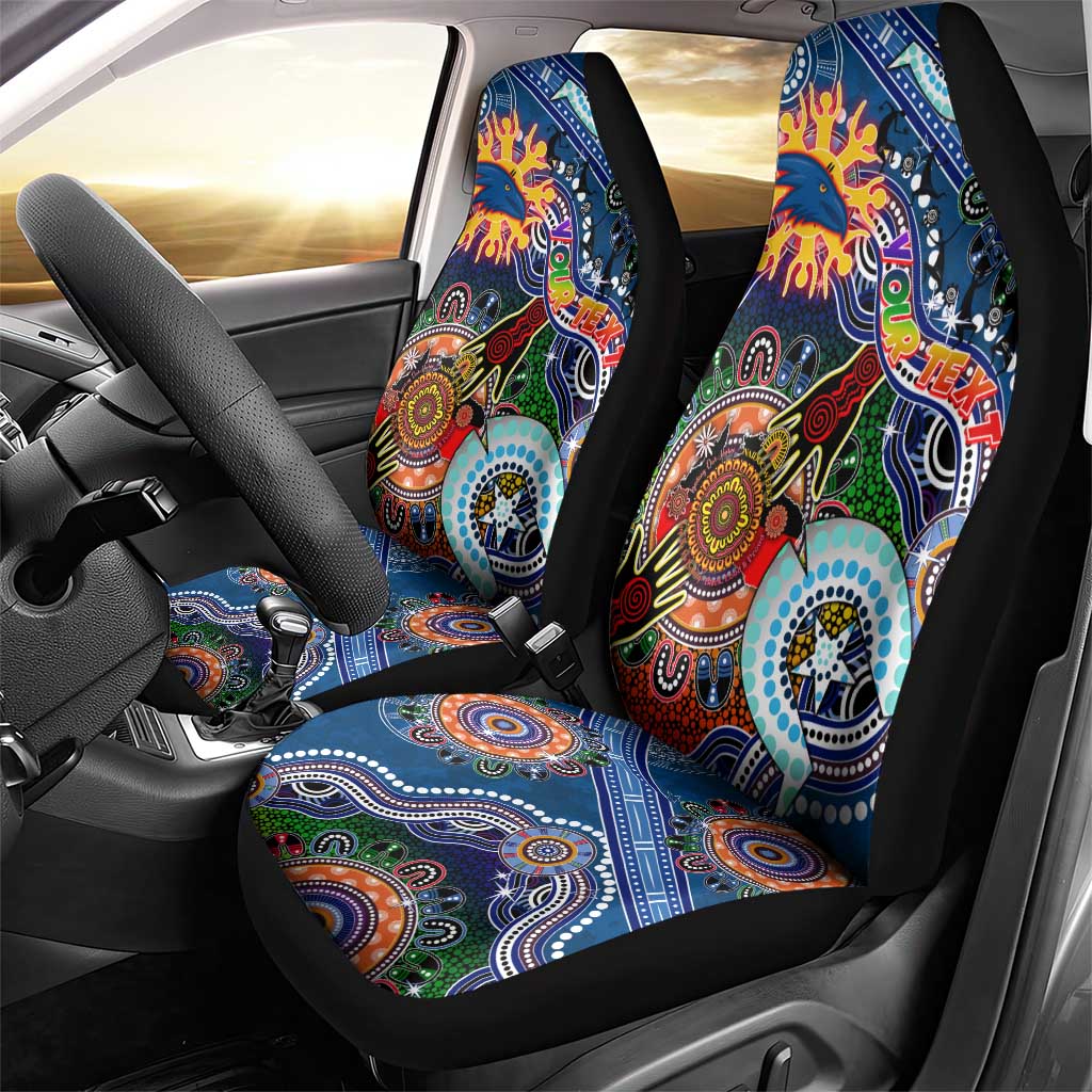 Custom NAIDOC Week 2024 Adelaide Crows Car Seat Cover Australia Aboriginal Dot Painting