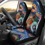 Custom NAIDOC Week 2024 Adelaide Crows Car Seat Cover Australia Aboriginal Dot Painting