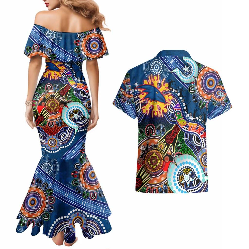 Custom NAIDOC Week 2024 Adelaide Crows Couples Matching Mermaid Dress and Hawaiian Shirt Australia Aboriginal Dot Painting