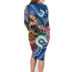 Custom NAIDOC Week 2024 Adelaide Crows Family Matching Long Sleeve Bodycon Dress and Hawaiian Shirt Australia Aboriginal Dot Painting