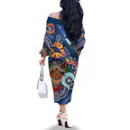 Custom NAIDOC Week 2024 Adelaide Crows Family Matching Off The Shoulder Long Sleeve Dress and Hawaiian Shirt Australia Aboriginal Dot Painting