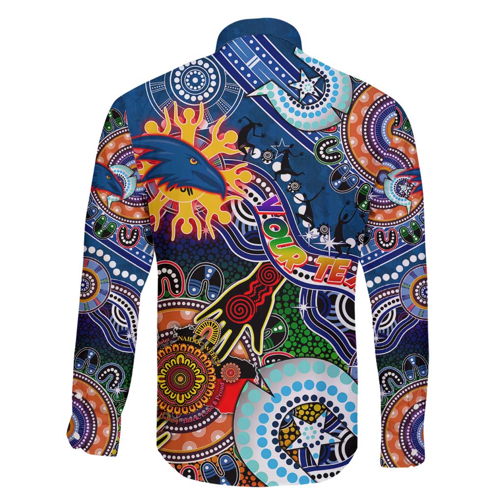 Custom NAIDOC Week 2024 Adelaide Crows Family Matching Off Shoulder Maxi Dress and Hawaiian Shirt Australia Aboriginal Dot Painting