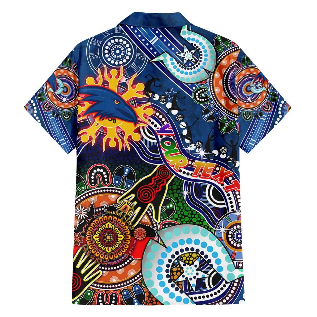 Custom NAIDOC Week 2024 Adelaide Crows Family Matching Off Shoulder Short Dress and Hawaiian Shirt Australia Aboriginal Dot Painting