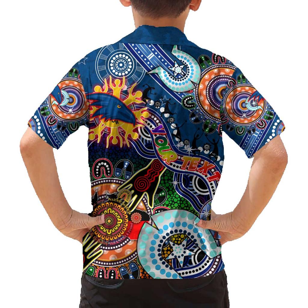 Custom NAIDOC Week 2024 Adelaide Crows Family Matching Puletasi and Hawaiian Shirt Australia Aboriginal Dot Painting