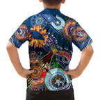 Custom NAIDOC Week 2024 Adelaide Crows Family Matching Puletasi and Hawaiian Shirt Australia Aboriginal Dot Painting