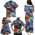 Custom NAIDOC Week 2024 Adelaide Crows Family Matching Puletasi and Hawaiian Shirt Australia Aboriginal Dot Painting