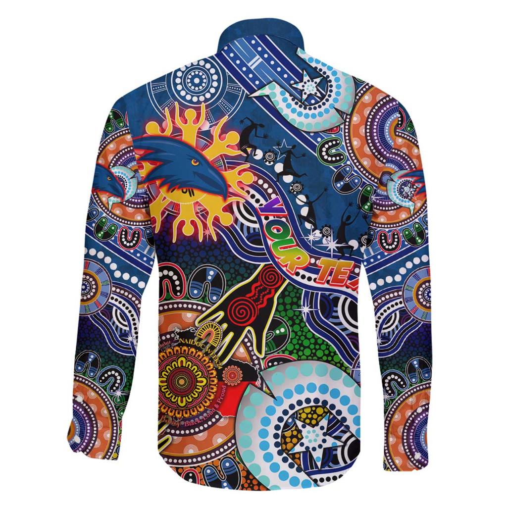 Custom NAIDOC Week 2024 Adelaide Crows Family Matching Puletasi and Hawaiian Shirt Australia Aboriginal Dot Painting