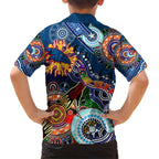 Custom NAIDOC Week 2024 Adelaide Crows Family Matching Short Sleeve Bodycon Dress and Hawaiian Shirt Australia Aboriginal Dot Painting