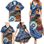Custom NAIDOC Week 2024 Adelaide Crows Family Matching Summer Maxi Dress and Hawaiian Shirt Australia Aboriginal Dot Painting