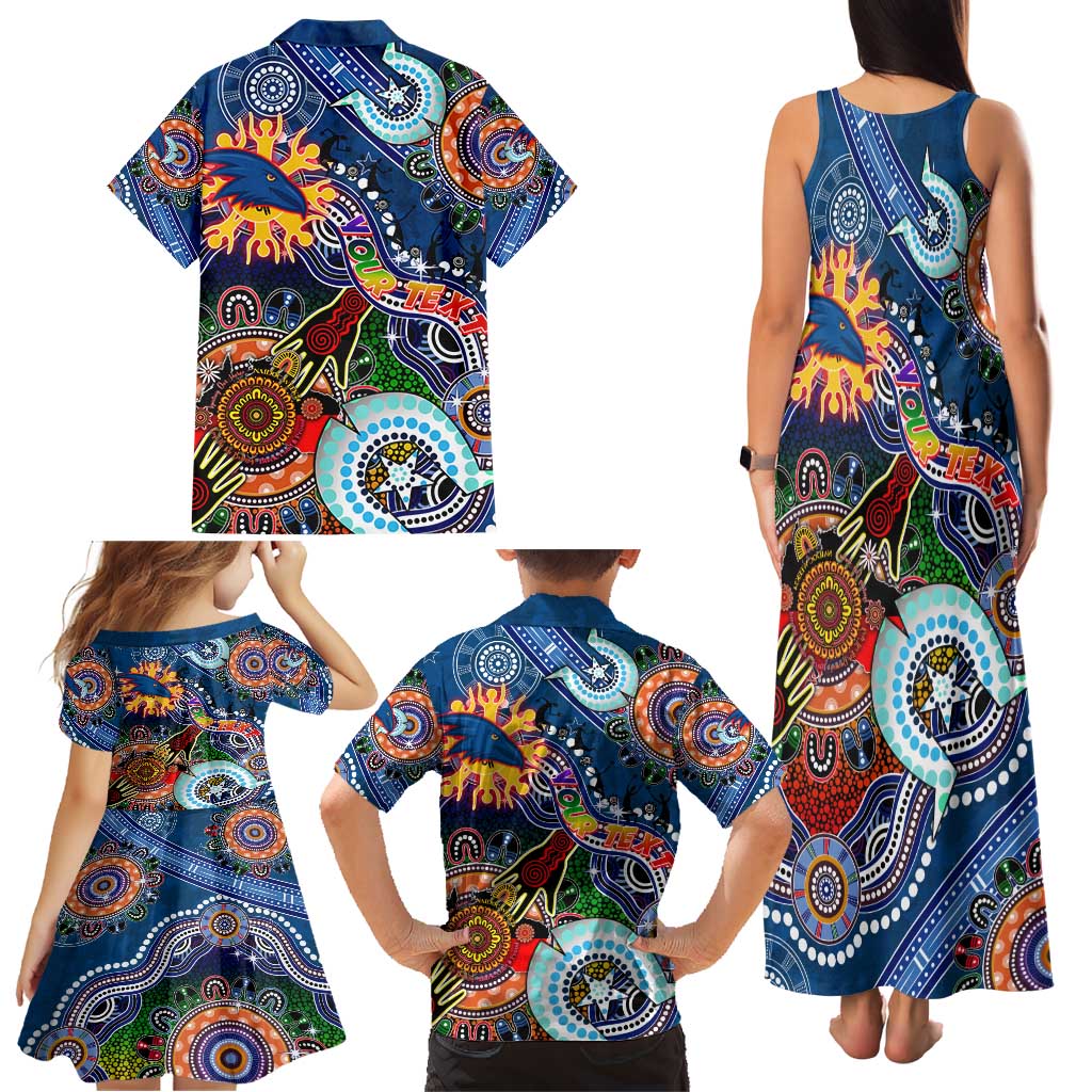 Custom NAIDOC Week 2024 Adelaide Crows Family Matching Tank Maxi Dress and Hawaiian Shirt Australia Aboriginal Dot Painting